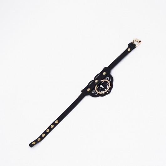 Черный чокер с клепками и золотистой фурнитурой - Crazy Handmade - купить с доставкой в Курске Черный чокер с клепками и золотистой фурнитурой - Crazy Handmade - купить с доставкой в Курске