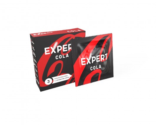 Презервативы с ароматом колы Expert Cola - 3 шт. - Expert - купить с доставкой в Курске