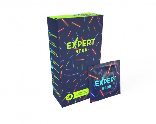 Светящиеся в темноте презервативы Expert Neon - 15 шт. - Expert - купить с доставкой в Курске