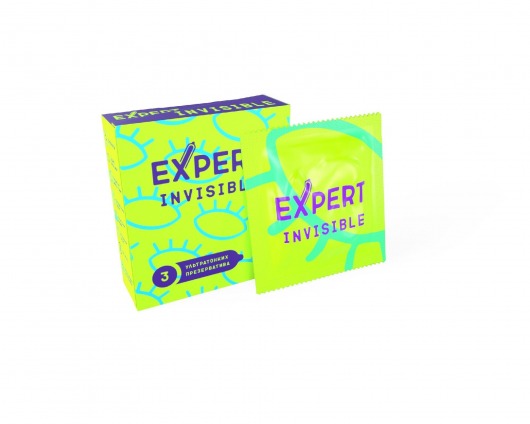 Ультратонкие презервативы Expert Invisible - 3 шт. - Expert - купить с доставкой в Курске