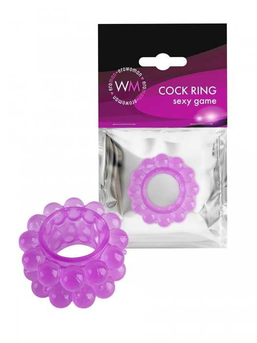 Лиловое эрекционное кольцо с 2 рядами стимулирующих шариков - Erowoman-Eroman - в Курске купить с доставкой