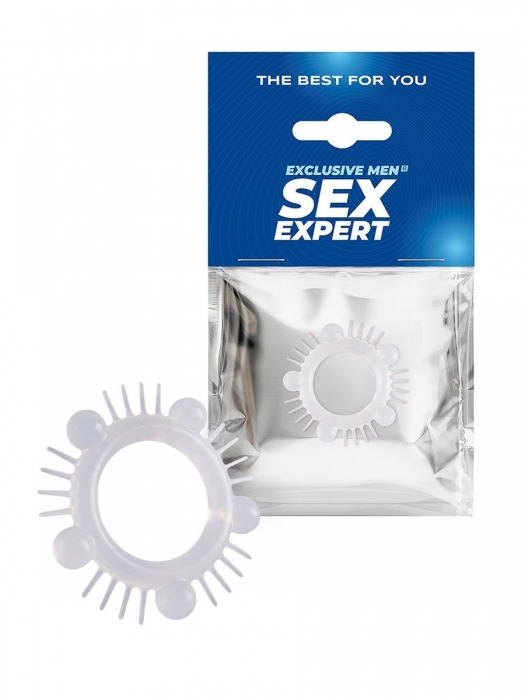 Эластичное эрекционное кольцо с шишечками и шипами - Sex Expert - в Курске купить с доставкой