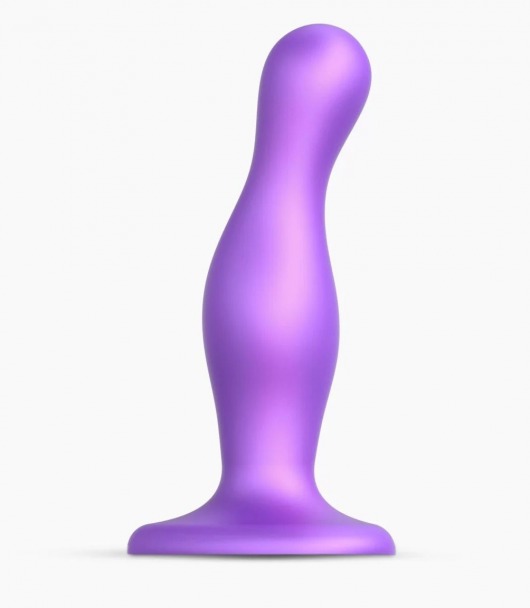 Фиолетовая насадка Strap-On-Me Dildo Plug Curvy size M - Strap-on-me - купить с доставкой в Курске