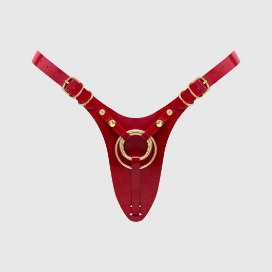 Красный пояс для фиксации насадок Strap-On-Me Leatherette Harness Fabulous - Strap-on-me - купить с доставкой в Курске