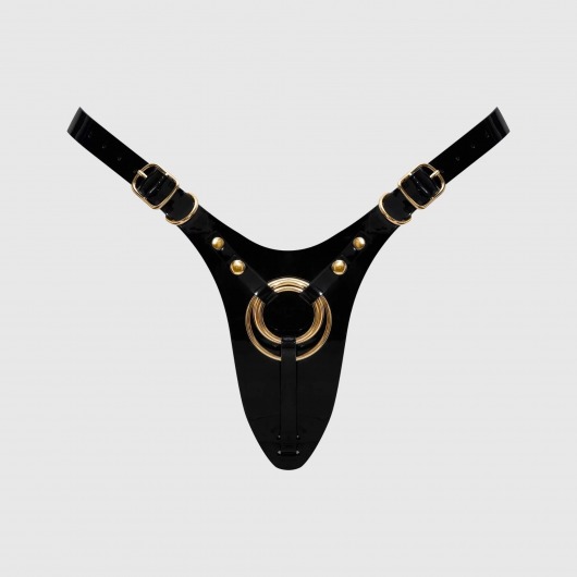 Черный пояс для фиксации насадок Strap-On-Me Leatherette Harness Fabulous - Strap-on-me - купить с доставкой в Курске