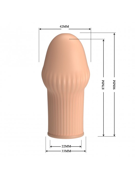 Телесная насадка на пенис Huel - 9 см. - Baile - в Курске купить с доставкой