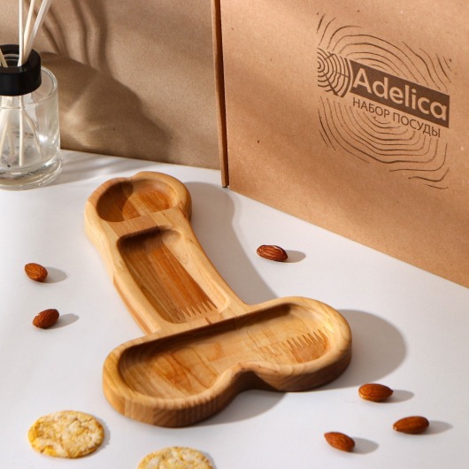 Деревянное блюдо для подачи в форме члена (25 х 16,5 х 1,7 см) - Сима-Ленд - купить с доставкой в Курске