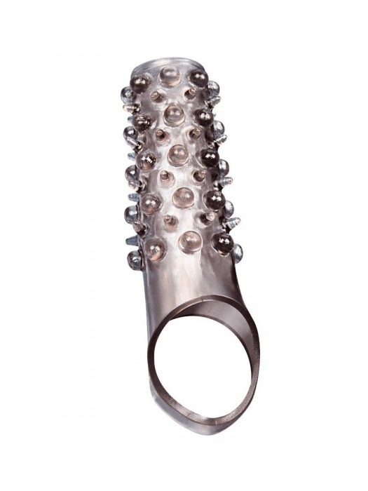 Дымчатая насадка на пенис с шипами и выпуклостями - 12 см. - Sex Expert - в Курске купить с доставкой