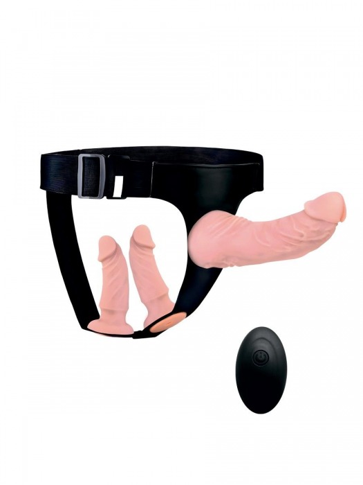 Женский страпон с 3 насадками и вибрацией - Erowoman-Eroman - купить с доставкой в Курске
