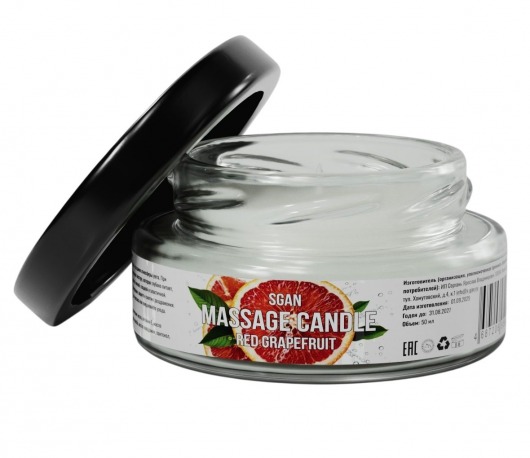 Массажная свеча «Красный грейпфрут» - 50 мл. - SGAN - купить с доставкой в Курске