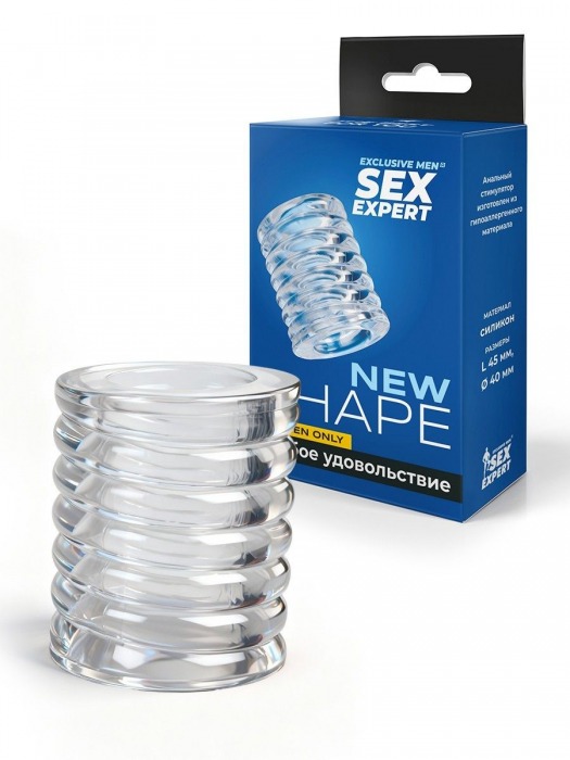 Прозрачная сквозная насадка на пенис с ребрышками - Sex Expert - в Курске купить с доставкой