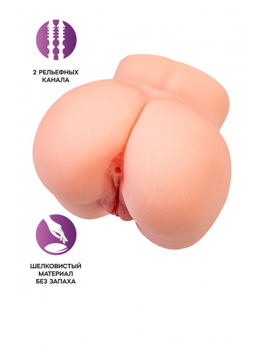 Реалистичный мастурбатор в форме попки с двумя любовными входами - No Name - в Курске купить с доставкой
