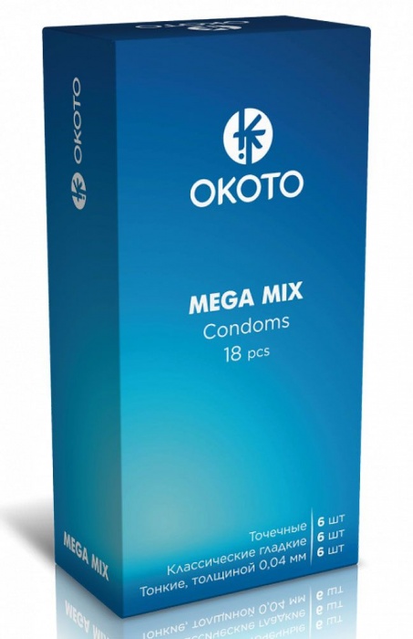 Презервативы OKOTO Mega Mix - 18 шт. - Sitabella - купить с доставкой в Курске