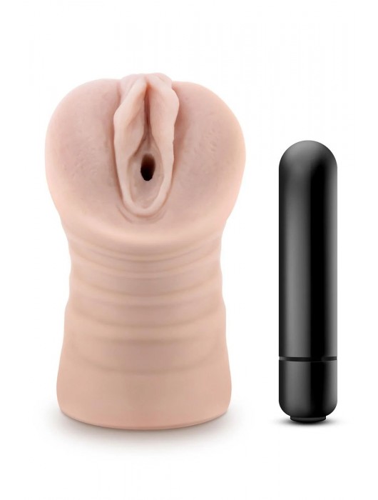 Телесный мастурбатор-вагина Ayumi с вибрацией - Blush Novelties - в Курске купить с доставкой