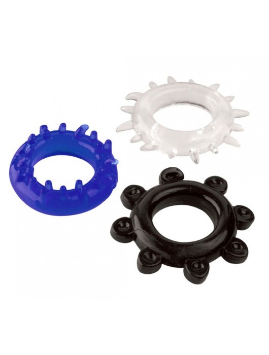 Набор из 3 эрекционных колец разного цвета и рельефа - Boys of Toys - в Курске купить с доставкой