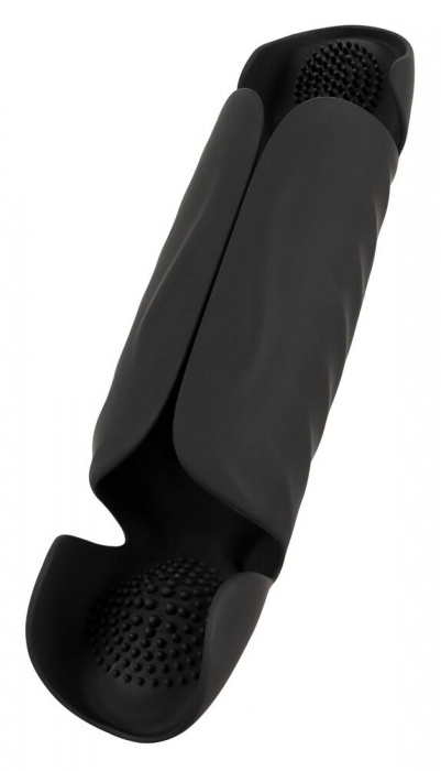 Черный вибромастурбатор с трехточечной стимуляцией Penis Trainer with 3 Point Stimulation - Orion - в Курске купить с доставкой