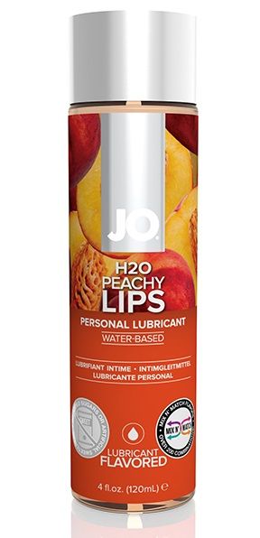 Лубрикант на водной основе с ароматом персика JO Flavored Peachy Lips - 120 мл. - System JO - купить с доставкой в Курске