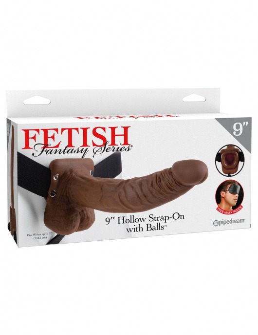 Полый мужской фаллопротез Hollow Strap-On with Balls - 24 см. - Pipedream - купить с доставкой в Курске