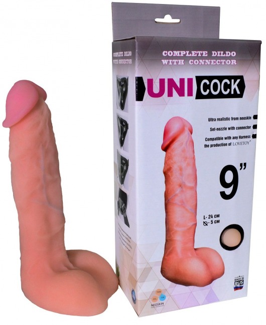 Фаллическая насадка Харнесс UNICOCK 9  - 24 см. - LOVETOY (А-Полимер) - купить с доставкой в Курске