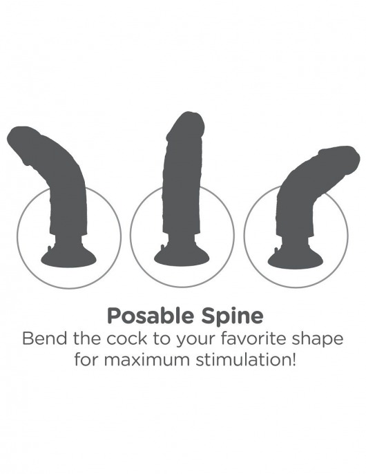 Телесный вибратор с мошонкой и съемной присоской 7  Vibrating Cock with Balls - 17,8 см. - Pipedream