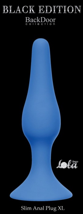 Синяя анальная пробка Slim Anal Plug XL - 15,5 см. - Lola Games