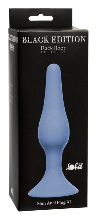 Синяя анальная пробка Slim Anal Plug XL - 15,5 см. - Lola Games