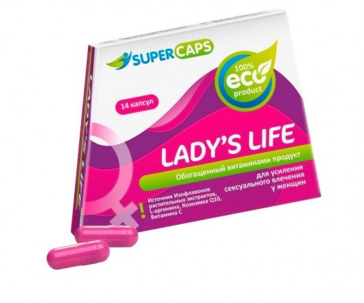 Возбуждающие капсулы Ladys Life - 14 капсул (0,35 гр.) - SuperCaps - купить с доставкой в Курске