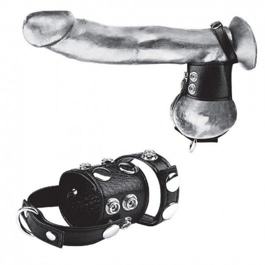 Утяжка на пенис и мошонку Cock Ring With 1.5  Ball Stretcher And Optional Weight Ring - BlueLine - купить с доставкой в Курске