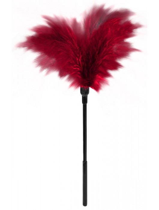 Пластиковая метелочка с красными пёрышками Small Feather Tickler - 32 см. - Blush Novelties - купить с доставкой в Курске