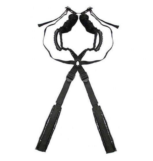 Чёрный бондажный комплект Romfun Sex Harness Bondage на сбруе - Romfun - купить с доставкой в Курске