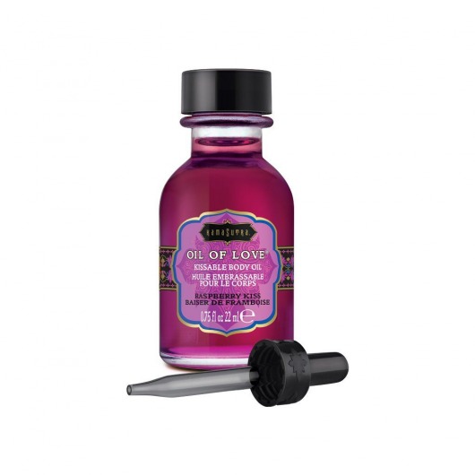 Масло для ласк с ароматом малины Oil of Love Raspberry Kiss - 22 мл. - Kama Sutra - купить с доставкой в Курске