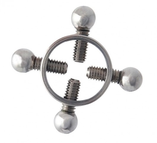 Серебристые зажимы для сосков на винтах - ToyFa - купить с доставкой в Курске