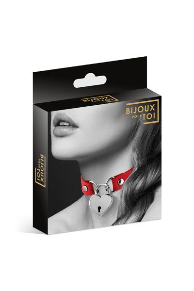 Красный чокер с замком в форме сердца - Bijoux Pour Toi - купить с доставкой в Курске