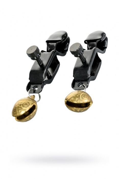 Черно-золотистые зажимы для сосков TOYFA Theatre - ToyFa - купить с доставкой в Курске