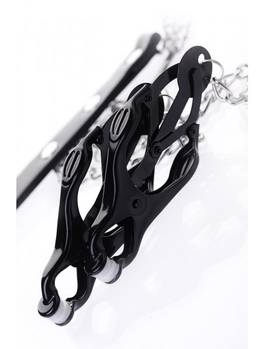 Черно-серебристые зажимы для сосков с кольцом для пениса TOYFA Metal - ToyFa - купить с доставкой в Курске